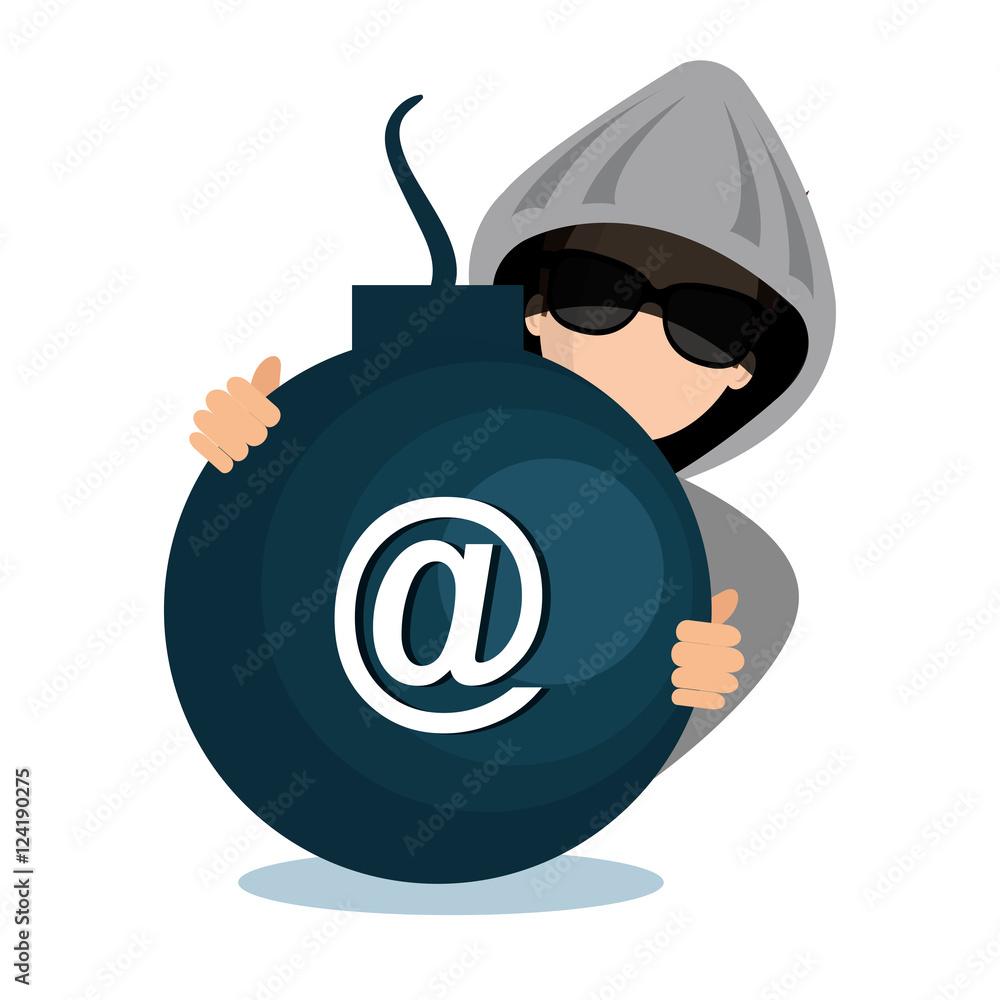Aufkleber hacking data mail server icon vector illustration eps 10