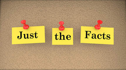 Just the Facts Basic Information Bulletin Board 3d Illustration
