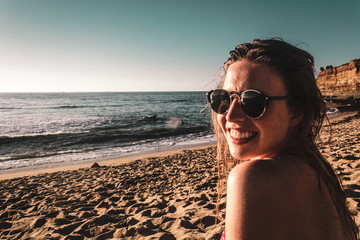 Stylish Girl at the Beach in California