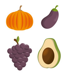 fruits and vegetables icons vector illustration eps 10
