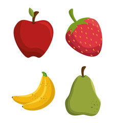 set tasty fruits healthy food vector illustration eps 10
