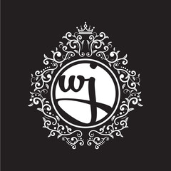 vintage circle initial logo