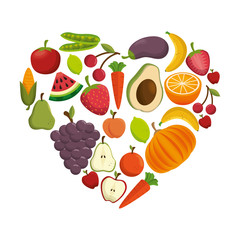 healthy food concept heart shape icon vector illustration eps 10