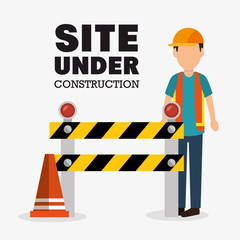 worker cartoon site under construction vector illustration eps 10