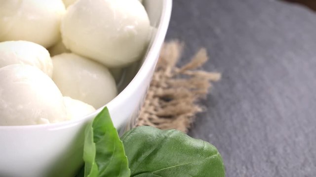 Portion of Mozzarella as seamless loopable 4K UHD footage