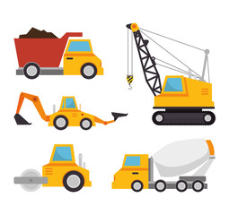 Obraz na płótnie Canvas collection truck construction concept design vector illustration eps 10