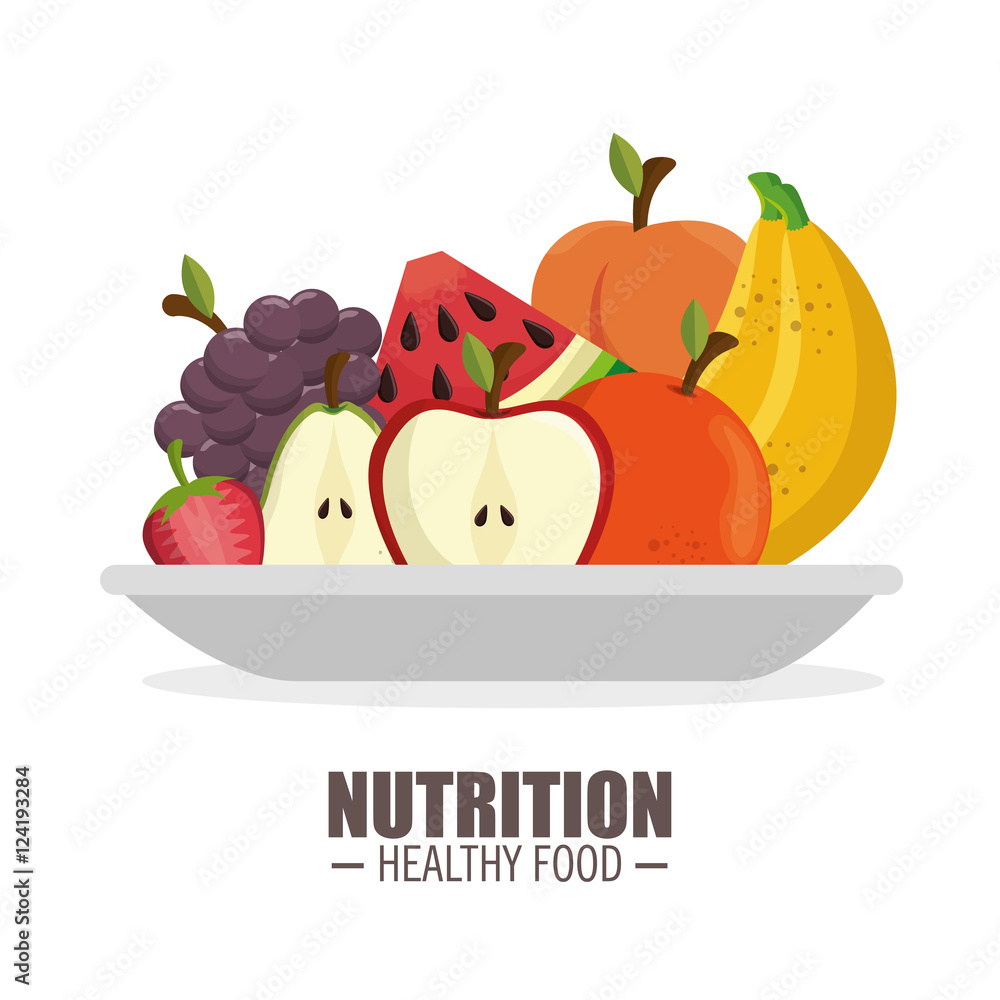 Sticker harvest ripe frflatt nutrition healthy food design vector illustration eps 10