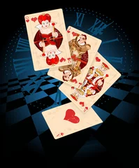 Fotobehang Hearts Play Cards © Anna Velichkovsky