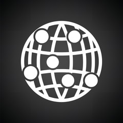 Globe connection point icon
