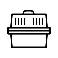 Pet carrier. Flat linear icon product for pets.