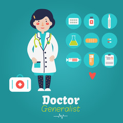 Portrait of young and smiling female doctor