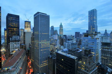 Aerial View of Downtown Manhattan