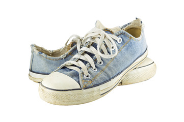 Old shoes isolated with white background