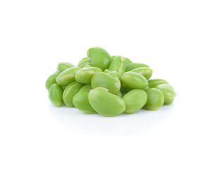green soybeans isolated on white background
