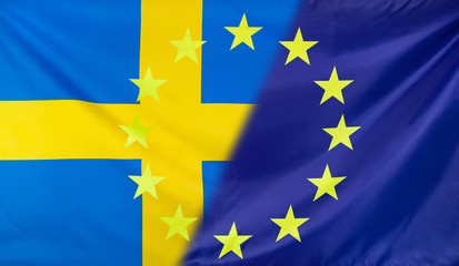 European Flag merged with Sweden Flag