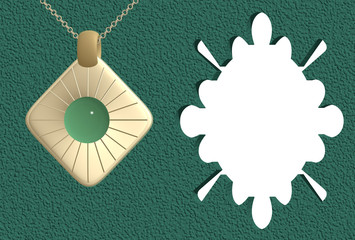 ペンダントトップ模様のメッセージカード