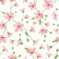 Beautiful ditsy five petal flowers pattern.