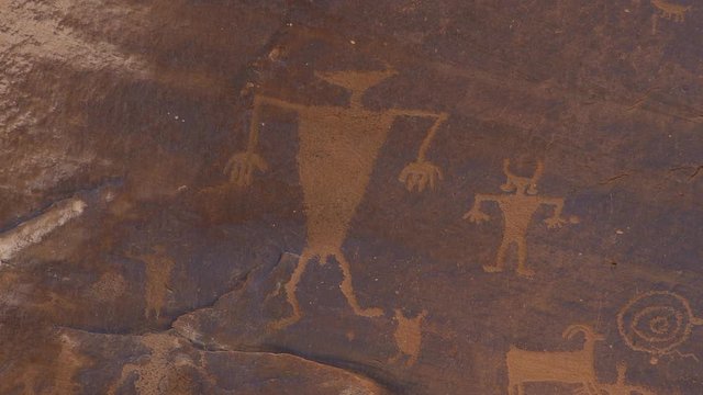 Close up of ancient petroglyph