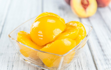 Some canned Peaches