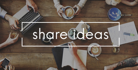 Share Ideas Moments Connection Share Social Concept