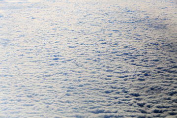 View on white fluffy overcast