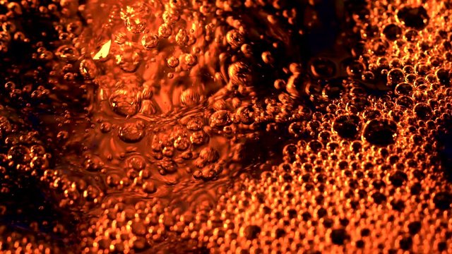 Close up of bubbles from gasoline