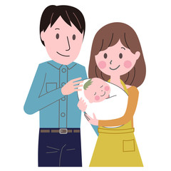 赤ちゃん　若い夫婦