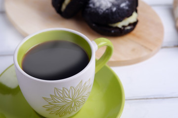 Hot coffee in morning.