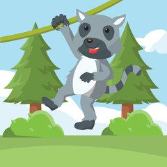 lemur swinging vector illustration design