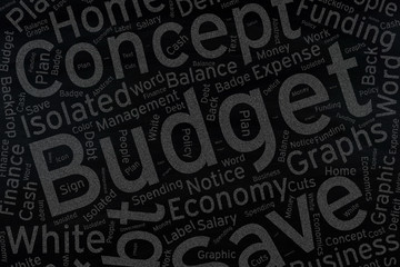 budget ,Word cloud art on blackboard