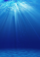 Naklejka premium podwodne tło, nad światłem