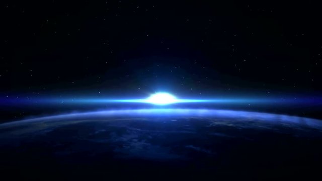 3d a bright flash above the earth in space
