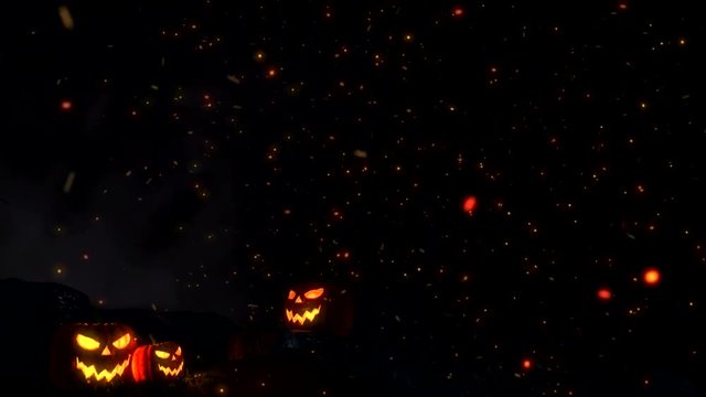 Scary carved halloween pumpkin