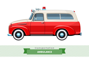 Classic ambulance wagon truck side view © andriocolts