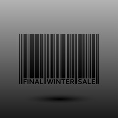 Vector Abstract Barcode. Final Winter Sale.