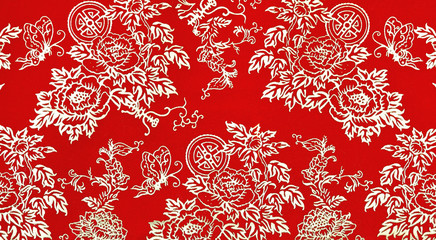 Chinese floral print pattern