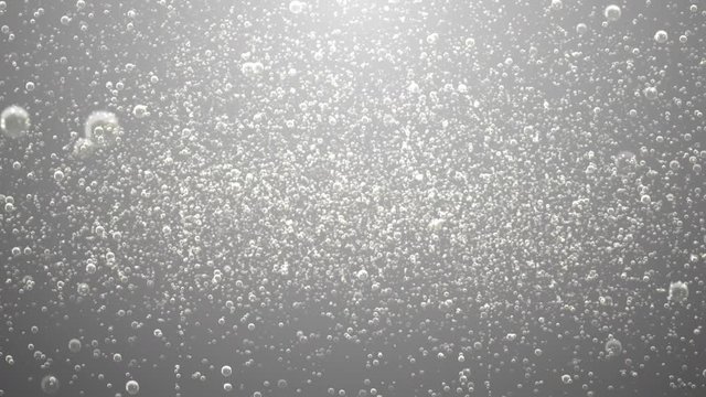 A silver background of soda bubble fizz with last 10 seconds loop at end.