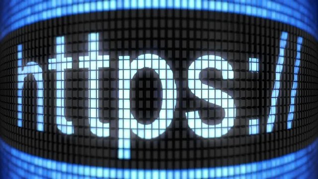 "https://" on the screen. Looping.