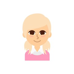 Female Profile Picture. Isolated and minimalistic