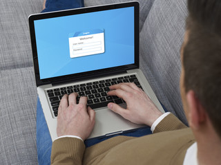 Log-in on laptop