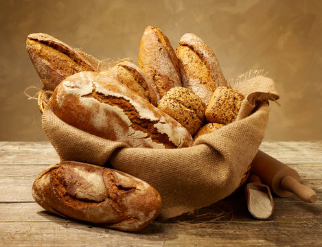 Fresh Bread In A Basket