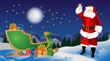 xmas scene with santa claus