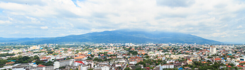 Fototapeta na wymiar Cityscape Panorama of Chiang Mai