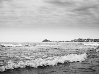 peñiscola in Spain in black and white