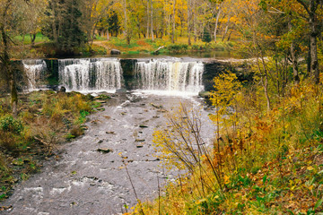 Keila-Joa waterfall by autumn, from above view