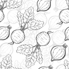 Seamless pattern with beets