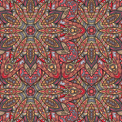 Ornate floral seamless texture, endless pattern with vintage mandala elements.