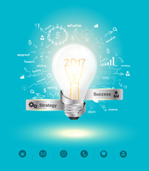 Creative idea.Concept of idea and innovation new year 2017