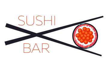 Fototapety  Szablon wektor logo żywności sushi bar