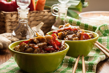 Chinese sticky pork sirloin roasted with a sweet and savory sauc